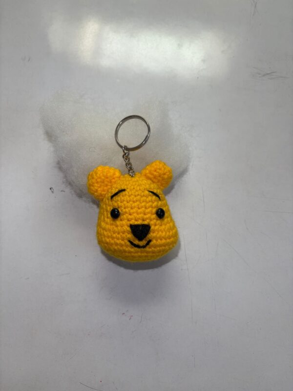 Crochet Pooh Face Keyring