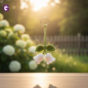 Order handmade crochet bell keyring