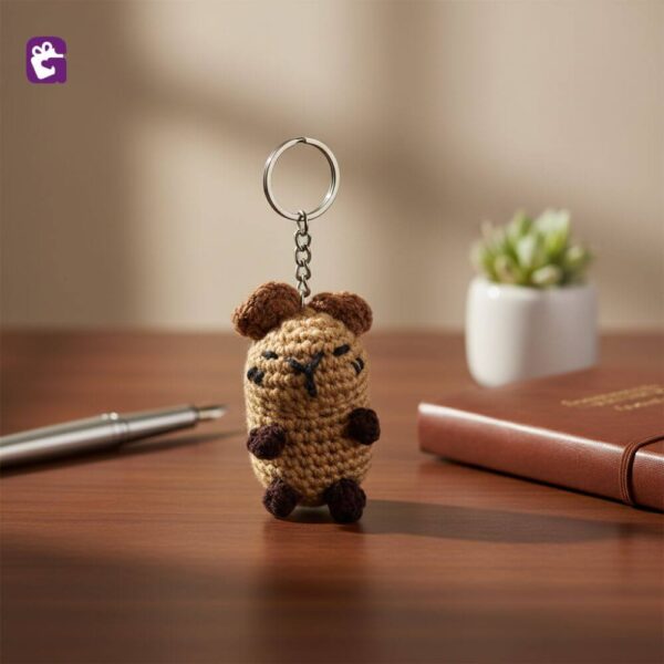 Order handmade crochet capybara keyring