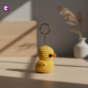 Order handmade crochet duck keyring