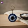 Get handmade crochet blue evil eye keychain gift