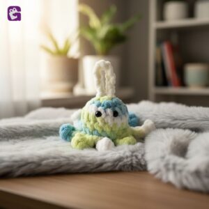 Adorable crochet puppy keychain for sale