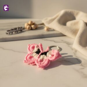 Get handmade crochet butterfly keyring gift