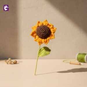 Handmade crochet sunflower decoration that lasts forever