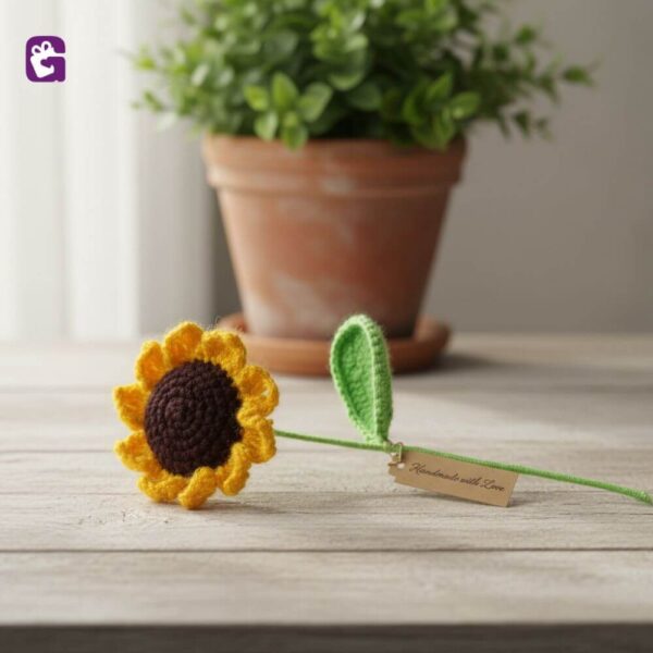 Buy handmade crochet sunflower that never wilts