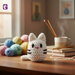 Order handmade crochet kawaii cat plushie