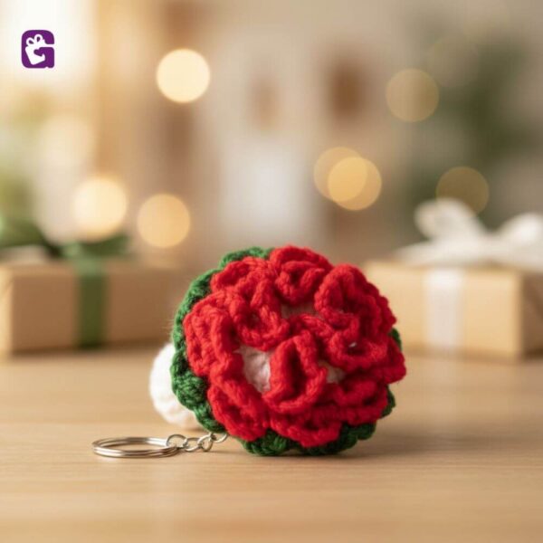 Order handmade crochet little bouquet keyring