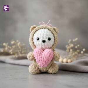 Buy handmade crochet love bunny plush toy
