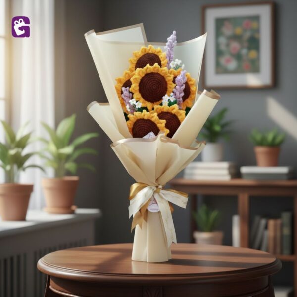 Sunflower Bouquet Order handmade crochet sunflower bouquet made with soft yarn