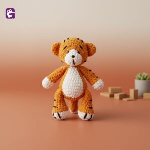 Grab handmade crochet tiger plush toy