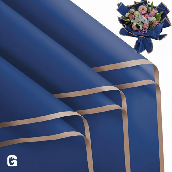 Blue and golden border korean wrapping paper image 2. 1000x1000 Korean Gift Wrapping Paper