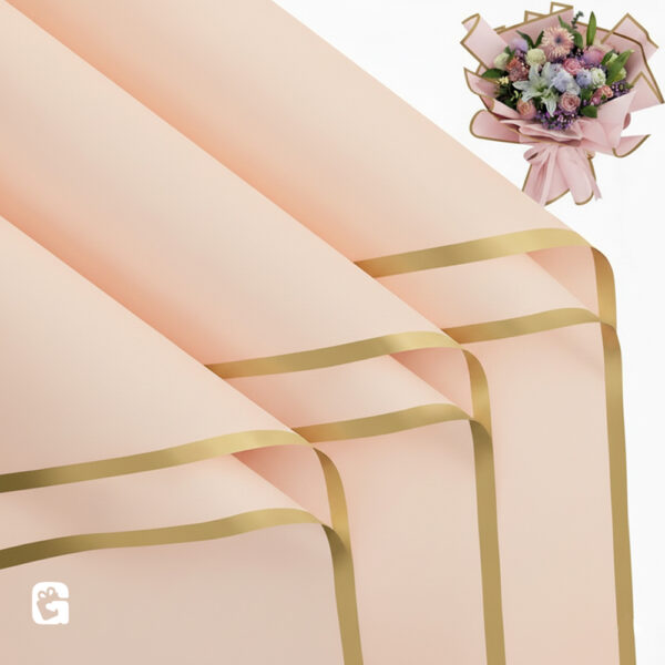 Peach and golden border korean wrapping paper.image 2 1000x1000 Korean Gift Wrapping Paper