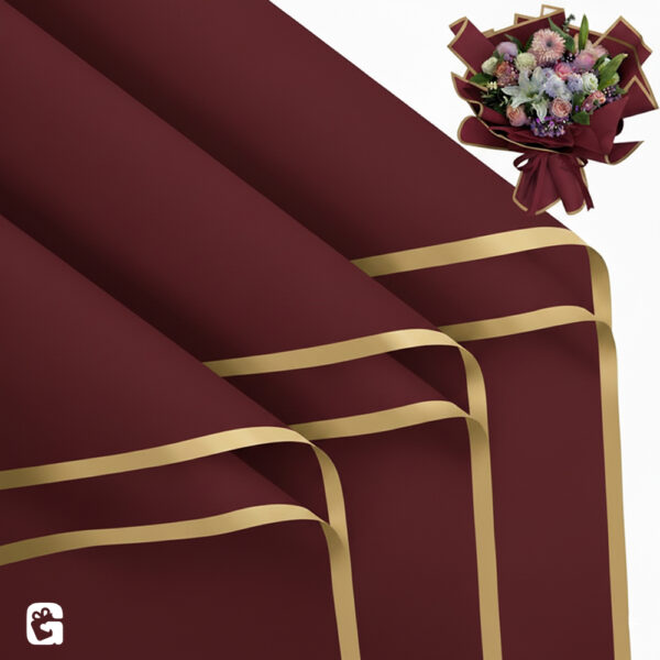 maroon and golden border korean wrapping paper.image 2 1000x1000 Korean Gift Wrapping Paper